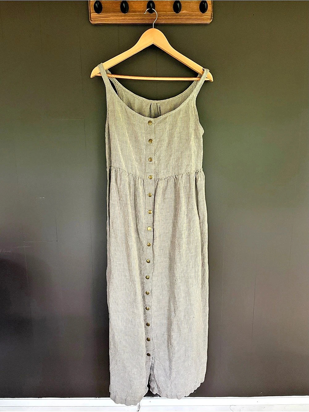 LinenbyMN - Anaheim Dress - Striped Maxi Dress - Size Medium